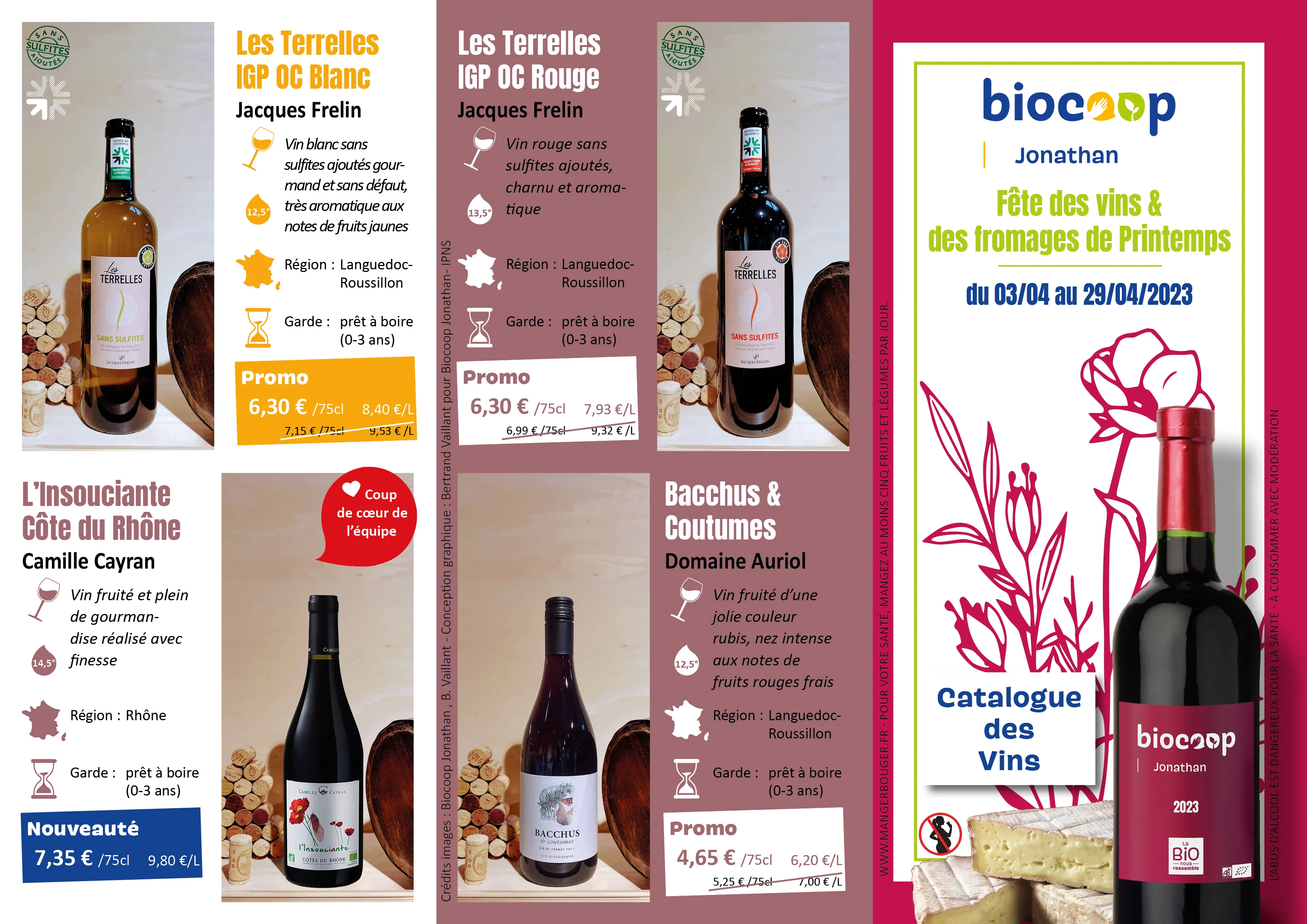 Flyer catalogue des vins pour une campagne commerciale