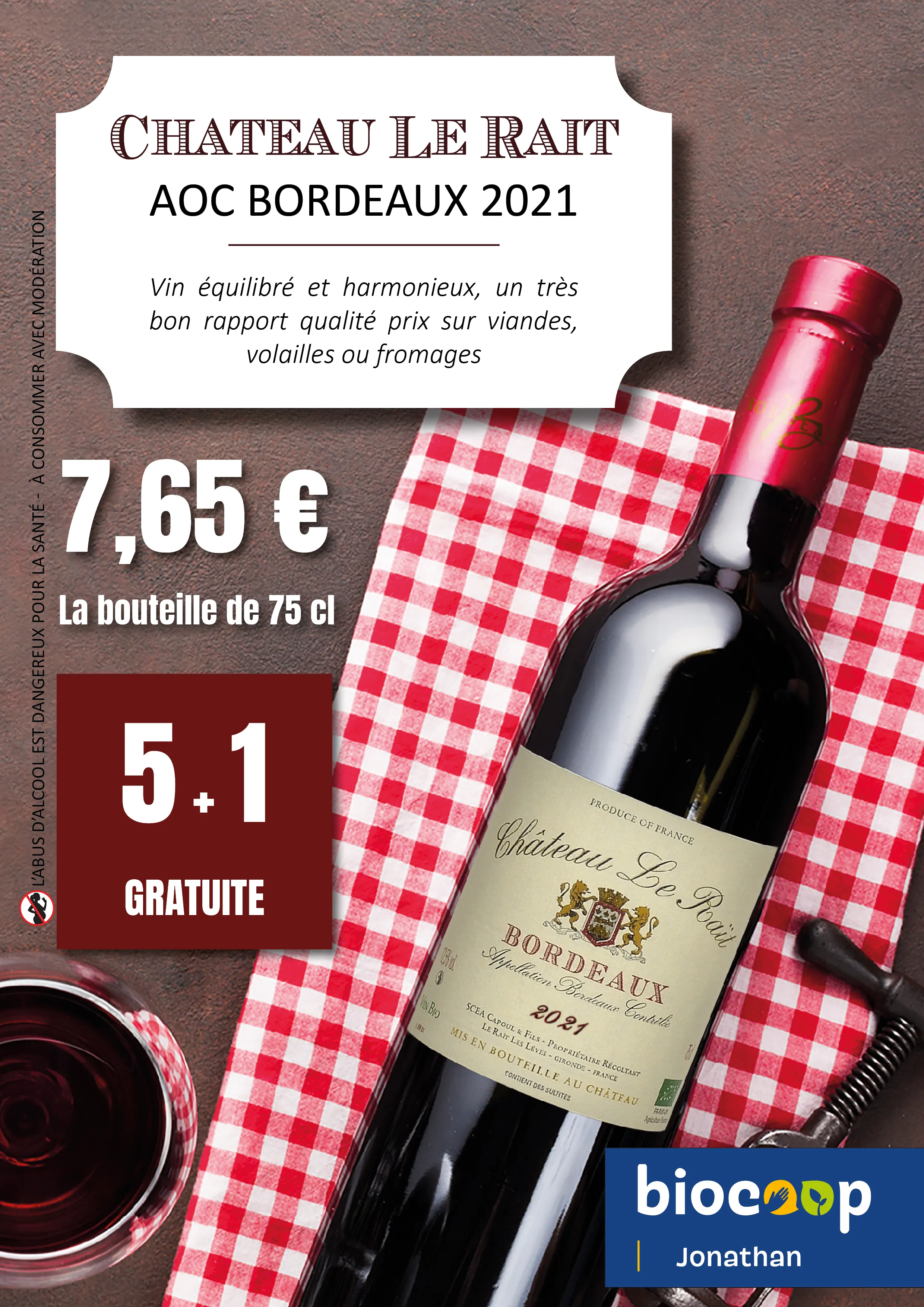 Affiche promotionnel pour un vin <br>lors d’une campagne commerciale